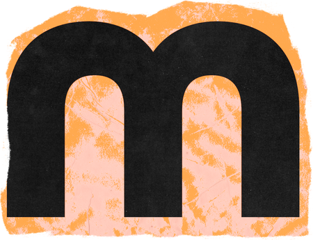 Vibrant Scanned Cutout Letter M