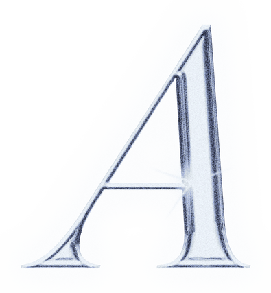 Dreamy Chrome Letter A Type Sticker
