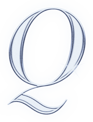 Dreamy Chrome Letter Q Type Sticker