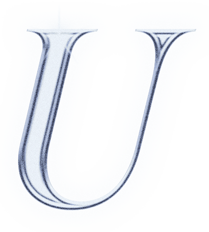 Dreamy Chrome Letter U Type Sticker